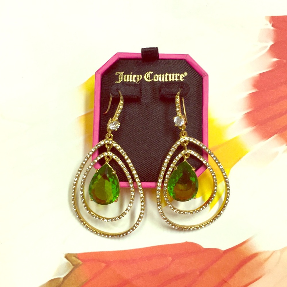 Emerald Pave Teardrop Orbital Earrings